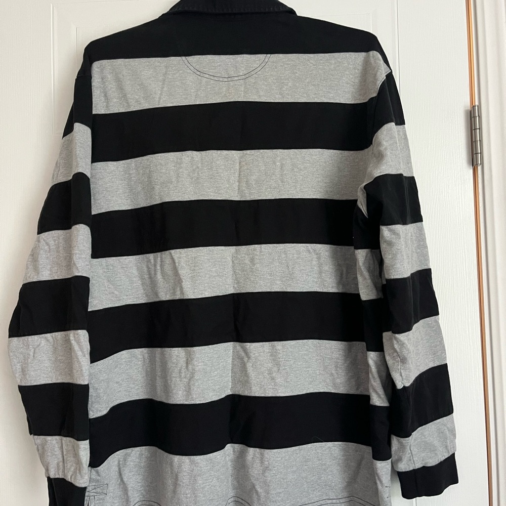 Regal Rugby Black and Gray Striped Polo Shirt - Picture 2 of 7